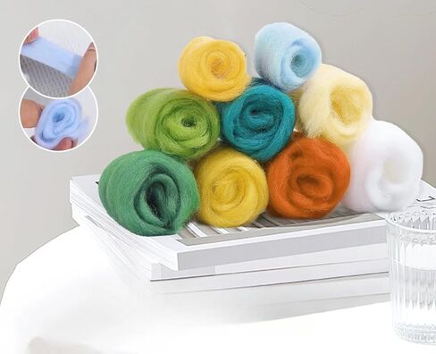 3 Sets Wool Felt Sets Seascape Scenery Needle Felting Kits DIY Handmade Wool Felt Painting Kits Home Decor Needle Felt Starter Sets Gifts with Instructions and Foam Pad for Beginners (Blue) in Saudi Arabia