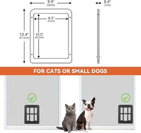 Namsan Dog Door for Screen Door, Passage 12 x 14 inches, Doggy Door for Sliding Door, Pet Screen Window, Magnetic Flap Auto Closing, Screen Door with Doggie Door Built in, Lockable, Black in Kuwait
