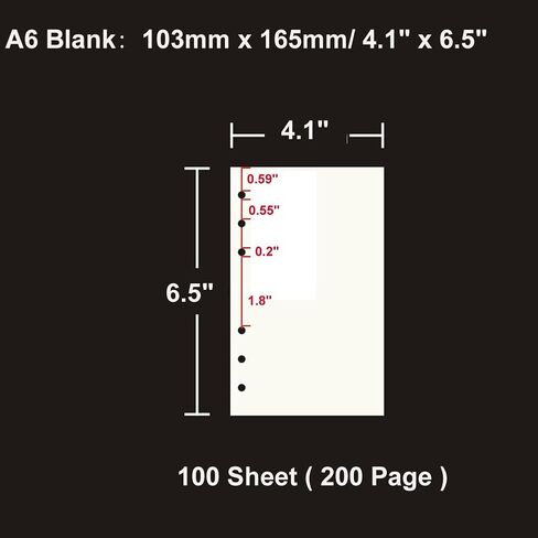 B5 Refill Paper 9 Hole Punched Filler Paper Refills for B5 Loose Leaf Notebook Travel Journal Personal Diary Planner Binder Scrapbook, 80 Sheet, 160 Page, Blank Paper, 6.9 Inches x 9.8 Inches in Saudi Arabia