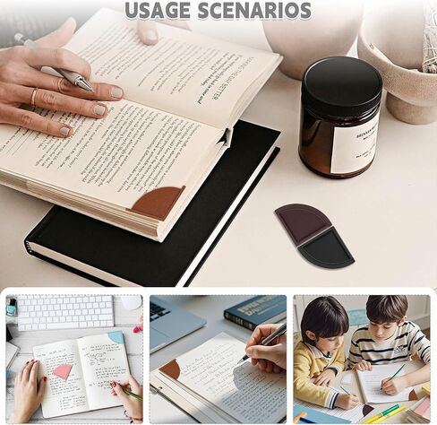 WONVOC 6 PCS Leather Heart Bookmarks, Cute Corner Page Bookmarks, Handmade Heart-Shaped Cute Bookmark for Women Men, Book Accessories for Reading Lovers, for School Office Home Supplies in Kuwait