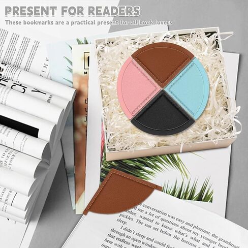 WONVOC 6 PCS Leather Heart Bookmarks, Cute Corner Page Bookmarks, Handmade Heart-Shaped Cute Bookmark for Women Men, Book Accessories for Reading Lovers, for School Office Home Supplies in Kuwait