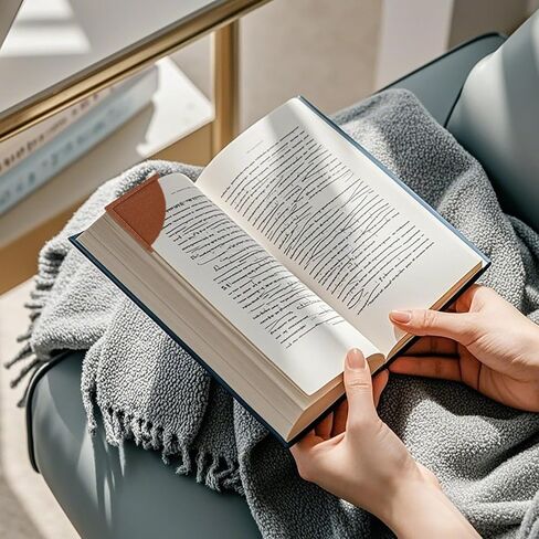 WONVOC 6 PCS Leather Heart Bookmarks, Cute Corner Page Bookmarks, Handmade Heart-Shaped Cute Bookmark for Women Men, Book Accessories for Reading Lovers, for School Office Home Supplies in Kuwait