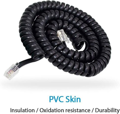 Telephone Cord, 4Feet Uncoiled Phone Cord Works with All Corded Landline Phones Handset, Universally Compatible,for Use in Home or Office, Telephone Accessory in Saudi Arabia