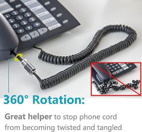 Telephone Cord, 4Feet Uncoiled Phone Cord Works with All Corded Landline Phones Handset, Universally Compatible,for Use in Home or Office, Telephone Accessory in Saudi Arabia