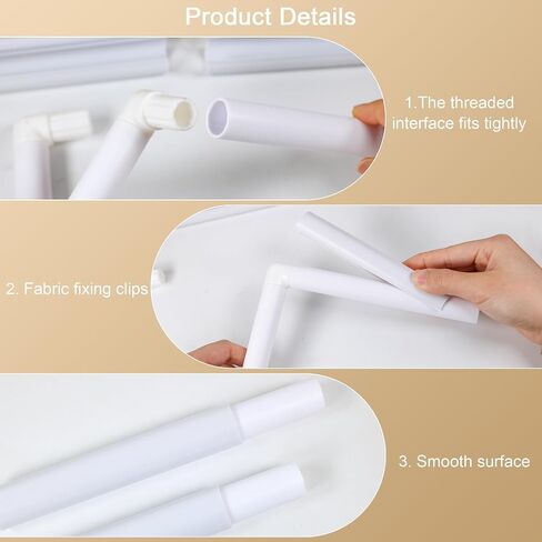 Square Embroidery Cross Stitch Frame Hoops, 8'' + 11'' + 17'' Cross Stitch Scroll Frames, Rectangular Embroidery Snap Frames DIY Sewing Tool for Quilting, Needlepoint, Silk-Painting (White) in Kuwait