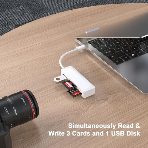 Lightning to SD Card Reader for iPhone, [Apple MFi Certified] SD/TF/XD Memory Card Reader for iPhone, Supports SD/TF/XD Cards Trail Camera Viewer for iPhone 14 13 12 11 XS XR X 8 iPad, Plug and Play in Saudi Arabia