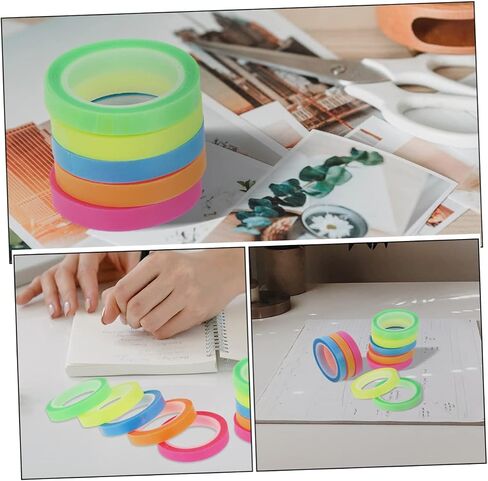 5 Rolls Transparent Highlighting Tape Removable Sticky Tabs for Book Notes Office Supplies for School and Dyslexia Support Color in Saudi Arabia