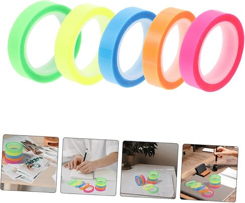 5 Rolls Transparent Highlighting Tape Removable Sticky Tabs for Book Notes Office Supplies for School and Dyslexia Support Color in Saudi Arabia