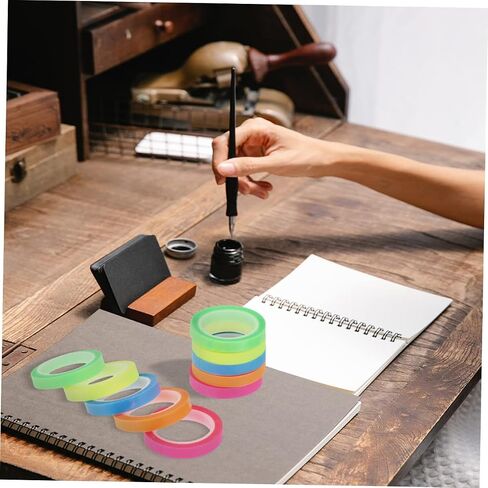 5 Rolls Transparent Highlighting Tape Removable Sticky Tabs for Book Notes Office Supplies for School and Dyslexia Support Color in Saudi Arabia