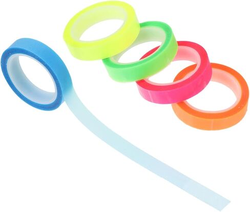5 Rolls Transparent Highlighting Tape Removable Sticky Tabs for Book Notes Office Supplies for School and Dyslexia Support Color in Saudi Arabia