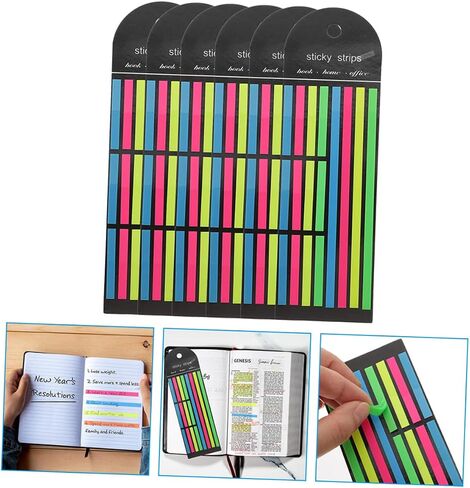 doitool 6pcs قراءة علامات تبويب تعيين أشرطة التعليق الشرح العليا لعلامات الصفحات القصيرة للطلاب للطلاب. in Saudi Arabia