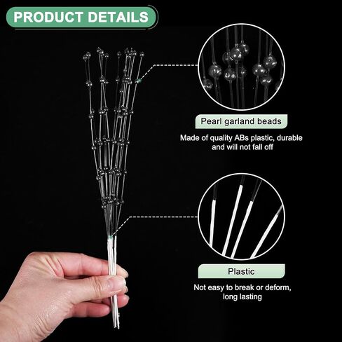 100 pack string stick stick 9 inch 4mm 4mm pearls string headed stick pearl beaud bead bead string garland for diy crafts/bouquet/Christmas/Wedding/Party [Black] in Kuwait