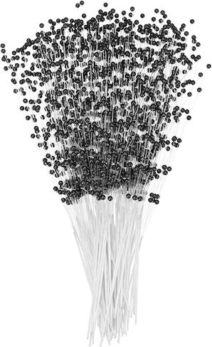 100 pack string stick stick 9 inch 4mm 4mm pearls string headed stick pearl beaud bead bead string garland for diy crafts/bouquet/Christmas/Wedding/Party [Black] in Kuwait