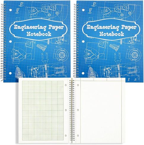 Colarr Engineering Computation Pad 8.5" x 11" Engineering Wirebound Spiral Notebook Grid Pad 5 Squares Per Inch Graph Paper 100 Sheets Per Pad for Drafting Drawing Blueprint Sketching (Gold,5 Pads) in Saudi Arabia