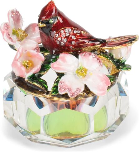 Cottage Garden Multifaceted Glass Dimensional Ornamental Trinket Jewelry Ring Earring Antique Style Vintage Collectible Figurine Keepsake Box with Bejeweled Crystals, Yellow Butterfly Plumeria in Saudi Arabia