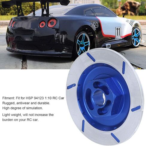 RC Car Brake Disc, Aluminum Alloy 1/10 High Simulation RC Car Wheel Hubs Adapter Spacer Brake Disc Upgrade Parts for HSP94123 Remote Control Model (Dark Blue) in Saudi Arabia