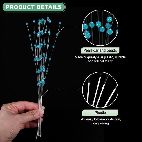 100 pack string stick stick 9 inch 4mm 4mm pearls string headed stick pearl beaud bead bead string garland for diy crafts/bouquet/Christmas/Wedding/Party [Black] in Kuwait