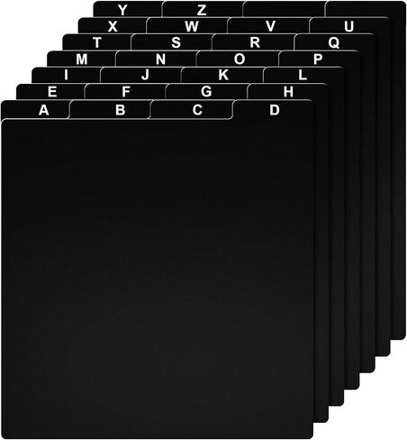 Marspark 26 Pcs Vinyl Album Dividers A-Z Record Divider DVD CD File Alphabet Record Organizer with Alphabetical Tab Album Storage Holder for Vinyl LP Collection Library Bin Black (Vertical) in Kuwait