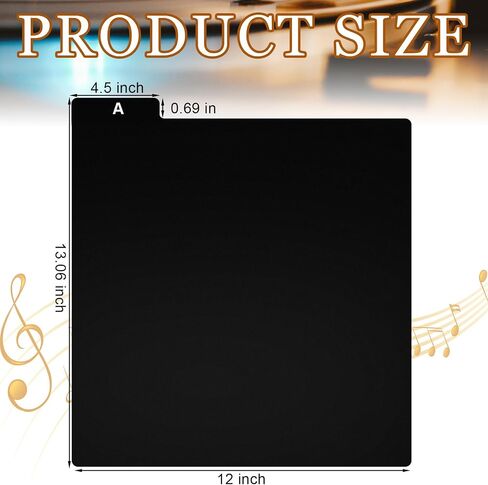 Marspark 26 Pcs Vinyl Album Dividers A-Z Record Divider DVD CD File Alphabet Record Organizer with Alphabetical Tab Album Storage Holder for Vinyl LP Collection Library Bin Black (Vertical) in Kuwait