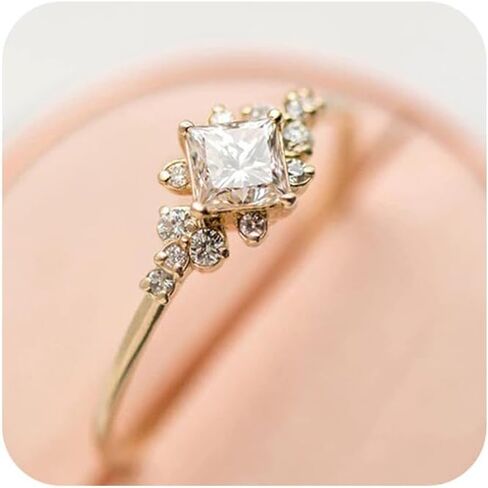 Vintage Ring Gold Engagement Ring Diamond Wedding Ring 14k Gold Milgrain Band for Women Girls in Saudi Arabia