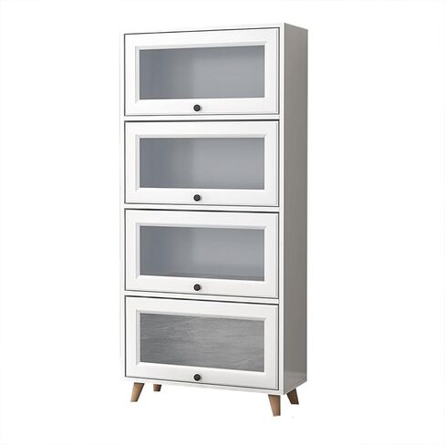 Bookcase Shelf Indoor Multi-Storey Shelf Bookshelf with Glass Door Floor-to-Ceiling Living Room Bookcase Storage Cabinet Display Cabinet Bookshelf with Storage(B,60cm) in Saudi Arabia
