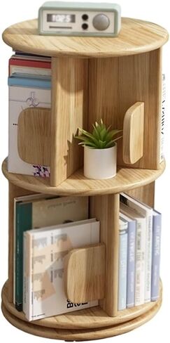 Bookcase Shelf Rotatable Floor-to-Ceiling Bookshelf Multi-Layer Storage Rack Bookcase Suitable for Living Room Study Office Display Rack Bookshelf with Storage(Medium) in Saudi Arabia