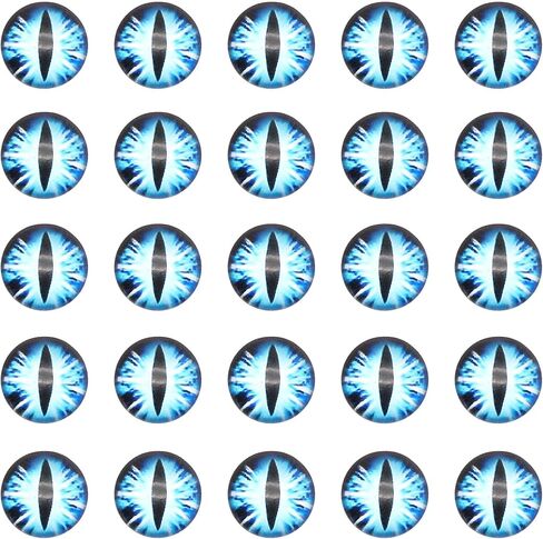100PCS 6MM Mixed Color Vertical Pupil Dragon Eyes Glass Cabochons for Clay Animal, Doll Making, Sculptures, Props, Jewelry Pendant, DIY Crafts Fantasy Art in Saudi Arabia