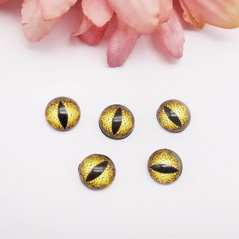 100PCS 6MM Mixed Color Vertical Pupil Dragon Eyes Glass Cabochons for Clay Animal, Doll Making, Sculptures, Props, Jewelry Pendant, DIY Crafts Fantasy Art in Saudi Arabia