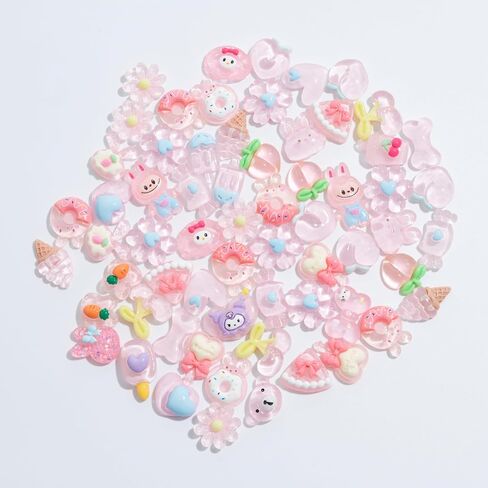 Charms 100PCS Kawaii Flatback Resin Charms for Crafts, Cabochon for DIY Projects, Slime Charm, Resin Art, Scrapbooking, Phone Case & Accessories (Multicolor) in Saudi Arabia