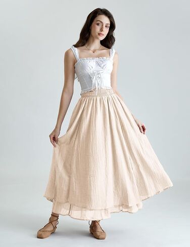 Scarlet Darkness Renaissance Maxi Skirt for Women Flowy Long Skirts with Pockets in Kuwait