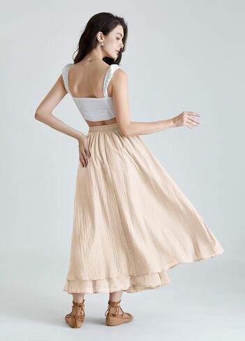 Scarlet Darkness Renaissance Maxi Skirt for Women Flowy Long Skirts with Pockets in Kuwait