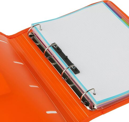 88100052. Folder 4 Rings with Refill and Separators, A4, Orange, Striped Polypropylene, Multiline Carpebook in Saudi Arabia