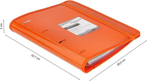 88100052. Folder 4 Rings with Refill and Separators, A4, Orange, Striped Polypropylene, Multiline Carpebook in Saudi Arabia