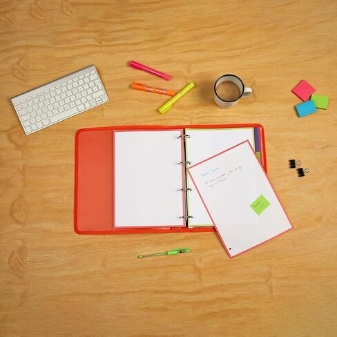88100052. Folder 4 Rings with Refill and Separators, A4, Orange, Striped Polypropylene, Multiline Carpebook in Saudi Arabia