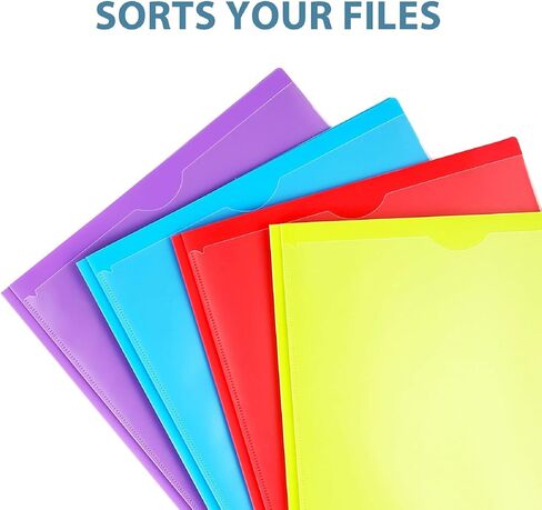 16 Packs Heavy Duty 3 Pockets Folders with Prongs, Plastic Folders with Clear Front Pocket, for Letter Size Paper, Assorted Colors/Card Slot for Class Office Home in Saudi Arabia