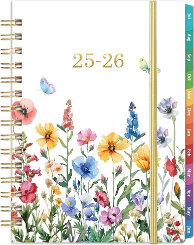 2025 Planner - Weekly & Monthly Planner 2025, Jan. 2025 to Dec. 2025, 6.4" x 8.5", Calendar 2025 Planner with Sturdy Metal Ring, Elastic Closure, 12 Monthly Tabs, Back Pocket in Saudi Arabia