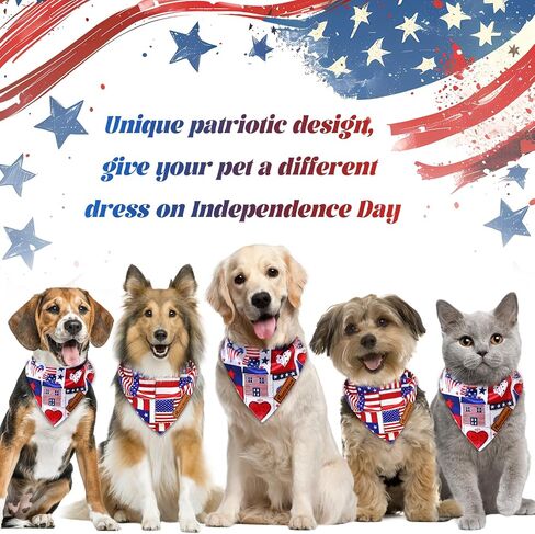 Homlouue 2PCS Amercian Flag Dog Bandanas X-Large, Summer Dog Bandanas for 4th of July Memorial Day Independence Day, Premium Durable Reversible Patriotic Pet Scarf for Large and Extra Large Dogs in Saudi Arabia