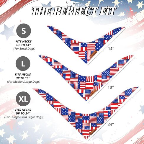 Homlouue 2PCS Amercian Flag Dog Bandanas X-Large, Summer Dog Bandanas for 4th of July Memorial Day Independence Day, Premium Durable Reversible Patriotic Pet Scarf for Large and Extra Large Dogs in Saudi Arabia