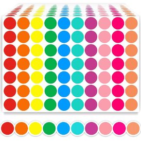 2800 PCS Color Dot Stickers Colored Circle Coding Labels,10 Color Style Round Dot Stickers Sticky Dots Colorful Coding Label Sticker for Price Toddlers Office, Student Classroom Marking, Organizing