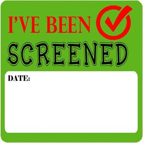 I've Been Screened Stickers,1.5 Inch Green Screened Sticky Labels,Screened Date (500 Pcs)