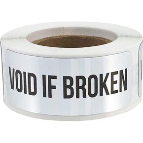 Void If Broken Labels Tamper Evident .75 x 2 Inch Rectangles 100 Total Stickers