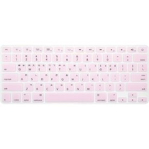 Korean Silicone Keyboard Cover Skin for MacBook Old Air 13,for MacBook Pro 13/15/17(with or w/Out Retina Display,2015 or Older Version)&for iMac Older USA(Not for MacBook 13 Air A1932)-Light Pink