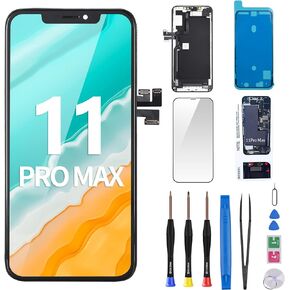 for iPhone 11 Pro Max Screen Replacement 6.5" (Model A2161 A2220 A2218) LCD Screen Ear Speaker 3D Touch Display Digitizer Assembly Proximity Sensor Front Glass Fix Repair Tools Kits