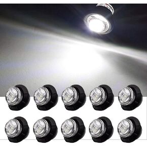 10Pc 3/4'' Amber Round LED Bullet Marker lights,Front Rear Side LED Marker Lights,LED Clearence Lights,LED Trailer Marker Lights for Trailer Truck RV Car Bus Van Pickup ATV Boat Caravan