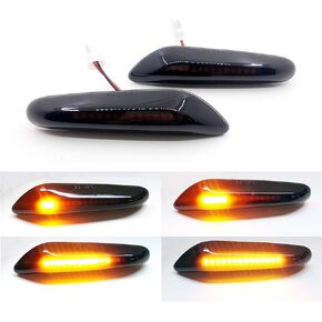 2 قطعة عدسة الدخان ديناميكية تتدفق متتابعة LED الجانب ماركر ضوء بدوره مصباح إشارة لسيارات BMW E60 E61 E90 E91 E92 E93 E81 E82 E88 E46 E83 E84 1/3/5/X3/X1 سلسلة