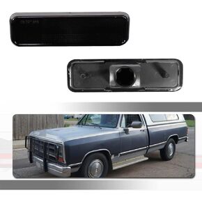 Compatible With 1971-1993 Dogde RAM charger D100 D150 D250 D350 Plymouth Pickup Truck Front Bumper side Marker Lights Clear Lens Amber Led Lamps OEM Number 3587436, CH2550101