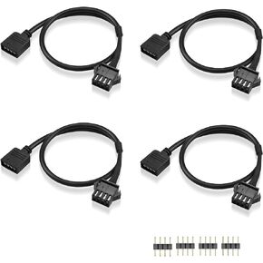 GINTOOYUN RGB Extension Cable, 3-pin to SM 3Pin Female ARGB Connector Adapter Cable,5V 3-Pin Addressable RGB Extension Cable, for RGB Fan,PC LED Strip (0.98FT)