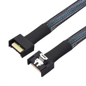 Cable Matters كابل MCIO x8 74-Pin (كابل MCIO) - 2.8 قدم / 0.85 متر، يدعم PCIe Gen5، SFF-TA-1016 كابل Mini Cooledge IO