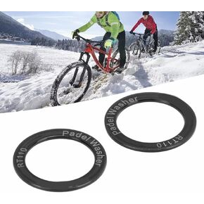 Bike Pedal Extension, 2Pcs Extended Bike Pedal Washers Titanium Alloy Waterproof Rustproof Less Friction Remove Noise Road Bike Pedal Washers(Black)