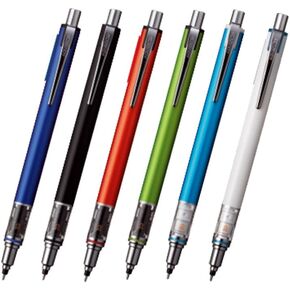 Mechanical Pencil Kurutoga Advance 0.5mm 6-Pencil Bundle Set, Navy M55591P.9, Black M55591P.24, Red M55591P.15, Lime Green M55591P.5, Blue M55591P.33, White M55591P.1
